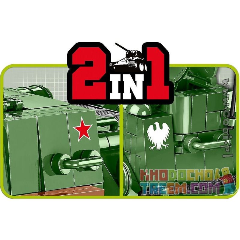 COBI CHARACTER BUILDING 2541 COBI-2541 COBI2541 non  PHÁO CHỐNG TĂNG TỰ HÀNH SU-100 bộ đồ chơi xếp lắp ráp ghép mô hình Military Army Quân Sự Bộ Đội 655 khối