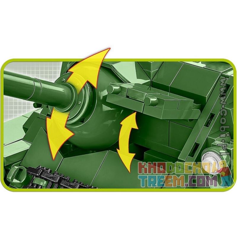 COBI CHARACTER BUILDING 2541 COBI-2541 COBI2541 non  PHÁO CHỐNG TĂNG TỰ HÀNH SU-100 bộ đồ chơi xếp lắp ráp ghép mô hình Military Army Quân Sự Bộ Đội 655 khối