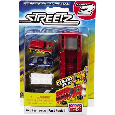 MEGA BLOKS 96428 non  GÓI NHANH 3. bộ đồ chơi xếp lắp ráp ghép mô hình Streetz FAST PACK 3 7 khối
