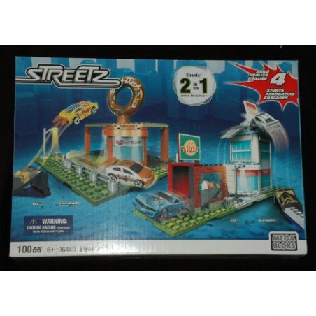 MEGA BLOKS 96440 non  STREETZ 2 TRONG 1 bộ đồ chơi xếp lắp ráp ghép mô hình STREETZ 2-IN-1 100 khối