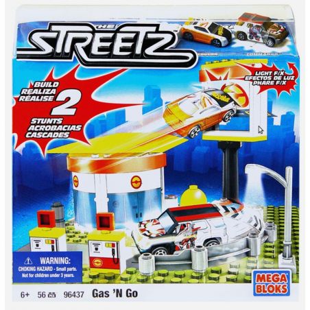 MEGA BLOKS 96437 non  KHÍ 'N ĐI bộ đồ chơi xếp lắp ráp ghép mô hình Streetz GAS 'N GO 56 khối