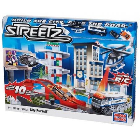 MEGA BLOKS 96432 non  THEO ĐUỔI THÀNH PHỐ. bộ đồ chơi xếp lắp ráp ghép mô hình Streetz CITY PURSUIT 221 khối