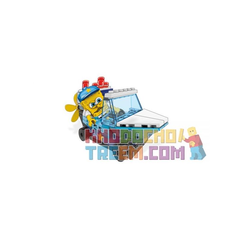 MEGA BLOKS DPH65 non Lego XE CẢNH SÁT bộ đồ chơi xếp lắp ráp ghép mô hình Spongebob Squarepants SPONGEBOB POLICE RACER Chú Bọt Biển Tinh Nghịch 85 khối
