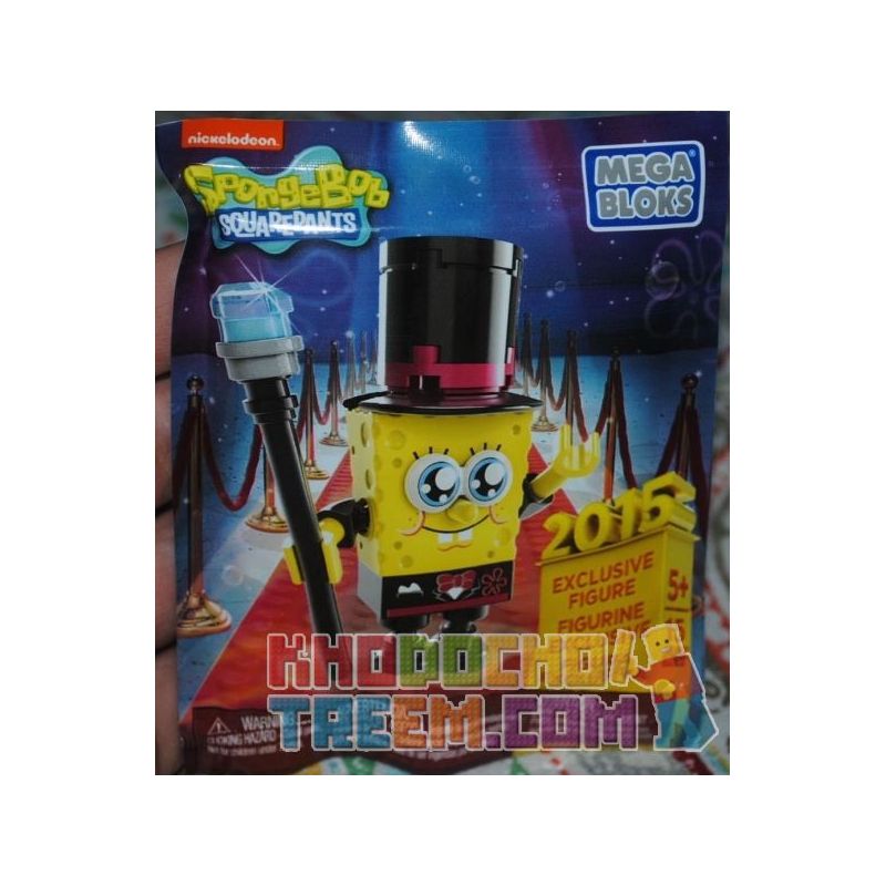 MEGA BLOKS CNP45 non Lego SDCC NYCC 2015 ĐỘC QUYỀN bộ đồ chơi xếp lắp ráp ghép mô hình Spongebob Squarepants SDCC/NYCC 2015 EXCLUSIVE Chú Bọt Biển Tinh Nghịch 15 khối