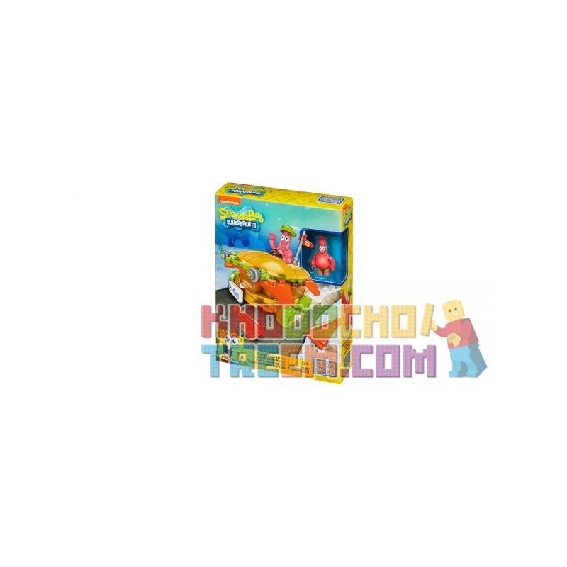 MEGA BLOKS CNF67 non Lego PIE CAR. bộ đồ chơi xếp lắp ráp ghép mô hình Spongebob Squarepants PATTY WAGON RACER Chú Bọt Biển Tinh Nghịch 86 khối