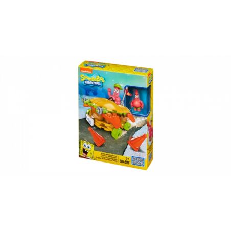 MEGA BLOKS CNF67 non  PIE CAR. bộ đồ chơi xếp lắp ráp ghép mô hình Spongebob Squarepants PATTY WAGON RACER Chú Bọt Biển Tinh Nghịch 86 khối