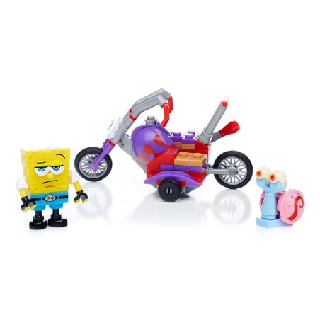 MEGA BLOKS CNF66 non  XE MÁY bộ đồ chơi xếp lắp ráp ghép mô hình Spongebob Squarepants BIKE RACER Chú Bọt Biển Tinh Nghịch 85 khối