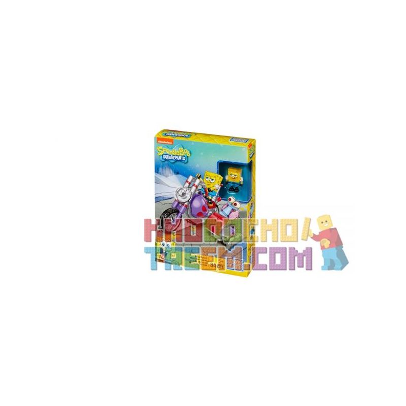 MEGA BLOKS CNF66 non  XE MÁY bộ đồ chơi xếp lắp ráp ghép mô hình Spongebob Squarepants BIKE RACER Chú Bọt Biển Tinh Nghịch 85 khối