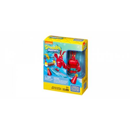 MEGA BLOKS CNF64 non  QUIRKY LƯỚT SÓNG bộ đồ chơi xếp lắp ráp ghép mô hình Spongebob Squarepants WACKY SURFING Chú Bọt Biển Tinh Nghịch 33 khối