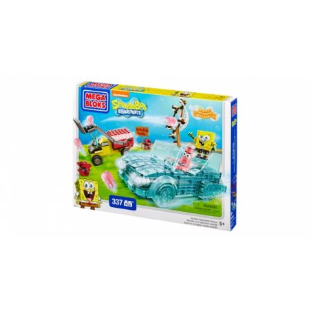 MEGA BLOKS 94620 non  CỨU XE TÀNG HÌNH. bộ đồ chơi xếp lắp ráp ghép mô hình Spongebob Squarepants INVISIBLE BOATMOBILE RESCUE Chú Bọt Biển Tinh Nghịch 337 khối