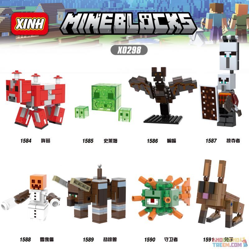 XINH X0298 0298 1584 1585 1586 1587 1588 1589 1590 1591 non Lego HÀNG TRĂM NGƯỜI 8 THẾ GIỚI CỦA TÔI bộ đồ chơi xếp lắp ráp ghép mô hình Minecraft MINEBLOCKS Game Xây Dựng