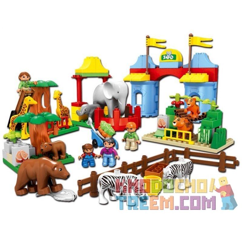 NOT LEGO Duplo 5635 Big City Zoo, Hystoys HongYuanSheng Aoleduotoys GM-5013A HG-1275 Xếp hình Sở Thú 125 khối NOT LEGO Duplo 5635 Big City Zoo, Hystoys HongYuanSheng Aoleduotoys GM-5013A HG-1275 Xếp hình Sở Thú 125 khối