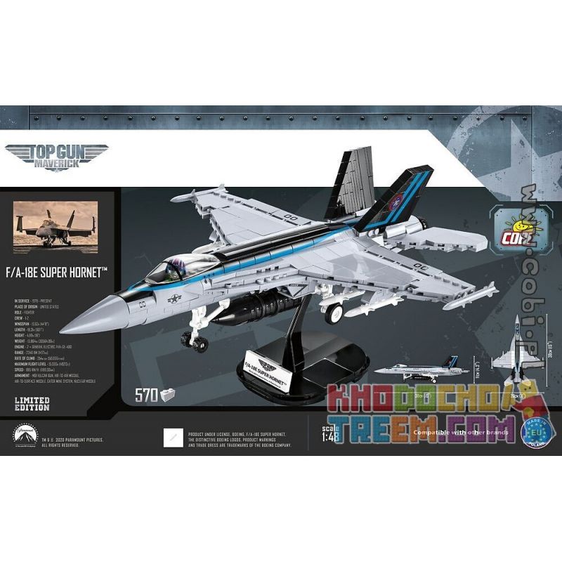 COBI CHARACTER BUILDING COBI-5805 5805 COBI5805 non  PHIÊN BẢN GIỚI HẠN F A-18E SUPER HORNET bộ đồ chơi xếp lắp ráp ghép mô hình F/A-18E SUPER HORNET™ LIMITED EDITION 570 khối