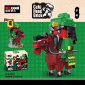 Decool 68021 Jisi 68021 non Lego TAM QUỐC: QUAN YU bộ đồ chơi xếp lắp ráp ghép mô hình Brickheadz CUTE HEAD BRICK Nhân Vật Đầu To 391 khối