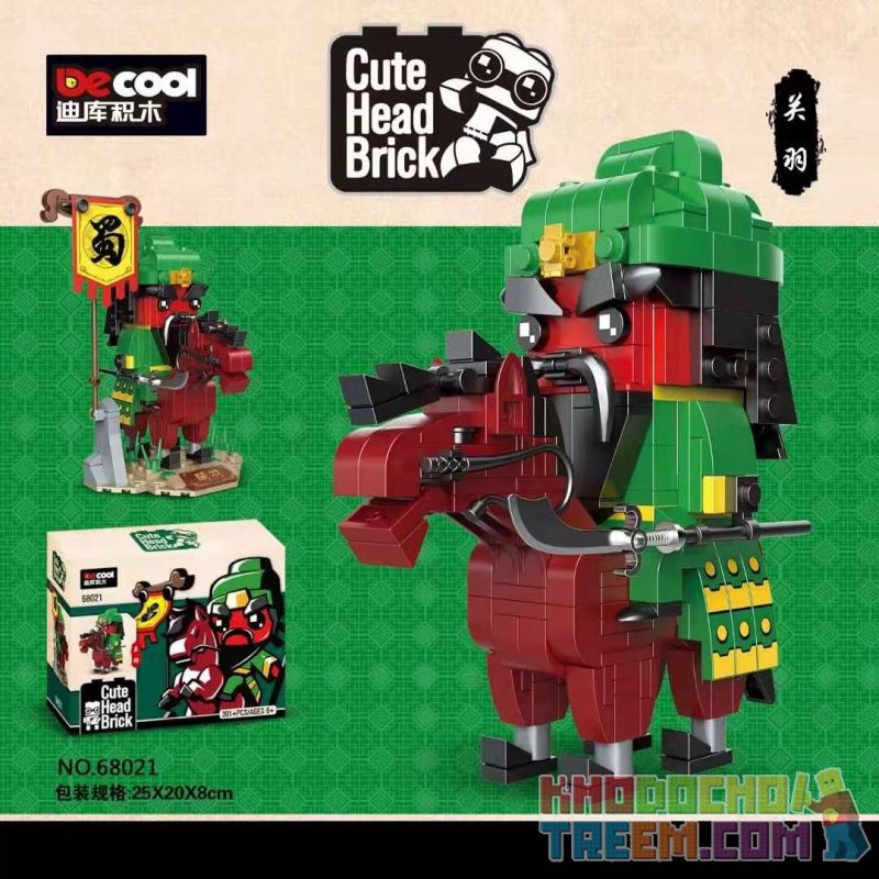 DECOOL JiSi BrickCool 68021 Xếp hình kiểu Lego Cute Head Brick Three Kingdoms Guan Yu Tam Quốc Quan Yu 391 khối