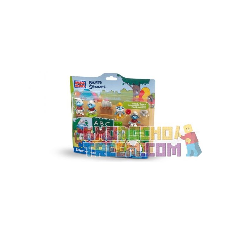 MEGA BLOKS 10768 non Lego TRƯỜNG CLOW BLUE bộ đồ chơi xếp lắp ráp ghép mô hình Movie & Game SCHOOLIN’ SMURFS Phim Và Trò Chơi 33 khối