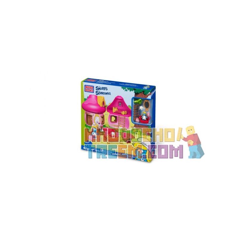 MEGA BLOKS 10751 non Lego NHÀ CỦA CHỊ GÁI bộ đồ chơi xếp lắp ráp ghép mô hình Movie & Game SMURFETTE'S HOUSE Phim Và Trò Chơi 47 khối