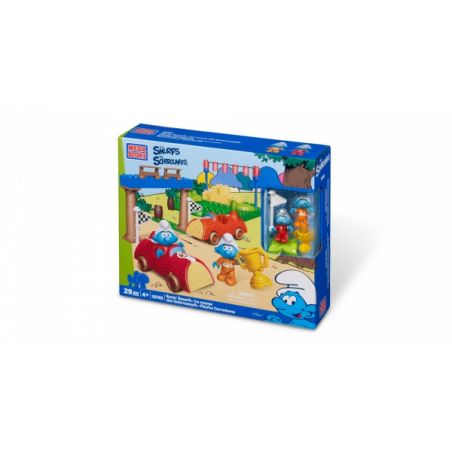 MEGA BLOKS 10745 non  BLUE SPIRIT CAR. bộ đồ chơi xếp lắp ráp ghép mô hình Movie & Game RACIN' SMURFS Phim Và Trò Chơi 29 khối