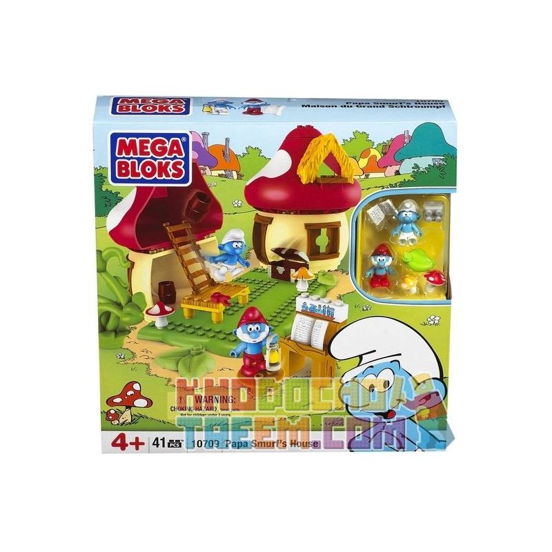 MEGA BLOKS 10709 non Lego BỐ XANH bộ đồ chơi xếp lắp ráp ghép mô hình Movie & Game PAPA SMURF Phim Và Trò Chơi 41 khối