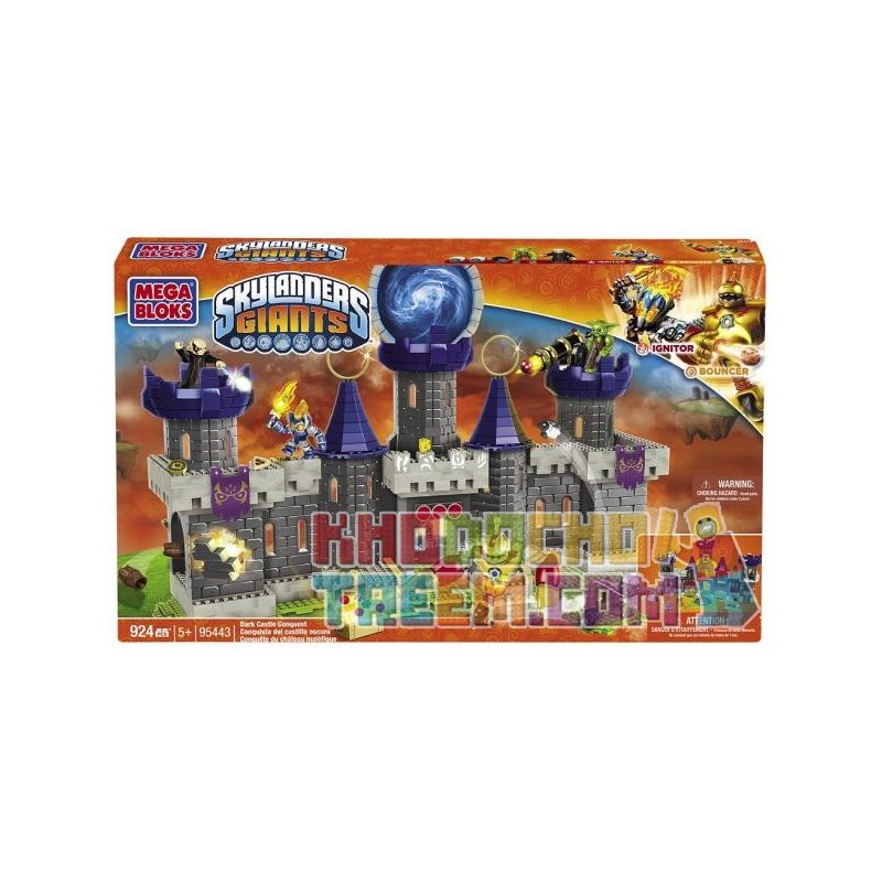 MEGA BLOKS 95443 non Lego CHINH PHỤC LÂU ĐÀI ĐEN TỐI bộ đồ chơi xếp lắp ráp ghép mô hình Skylanders DARK CASTLE CONQUEST 924 khối
