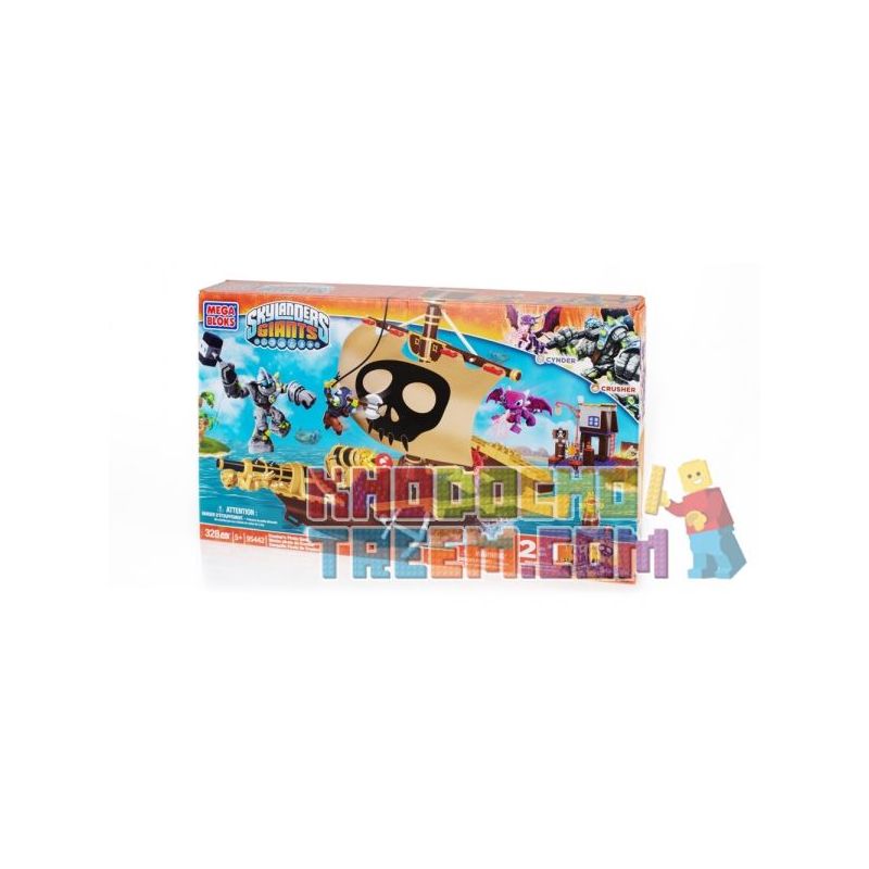 MEGA BLOKS 95442 non Lego MÁY NGHIỀN CƯỚP BIỂN ĐUỔI THEO bộ đồ chơi xếp lắp ráp ghép mô hình Skylanders CRUSHER'S PIRATE QUEST 328 khối