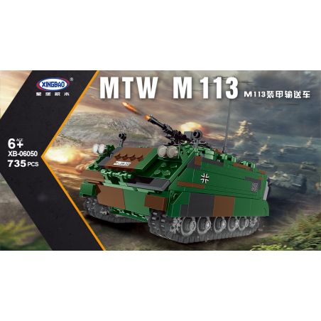 XINGBAO XB-06050 06050 XB06050 non  XE VẬN CHUYỂN BỌC THÉP M113 bộ đồ chơi xếp lắp ráp ghép mô hình Military Army MTW 113 Quân Sự Bộ Đội 735 khối