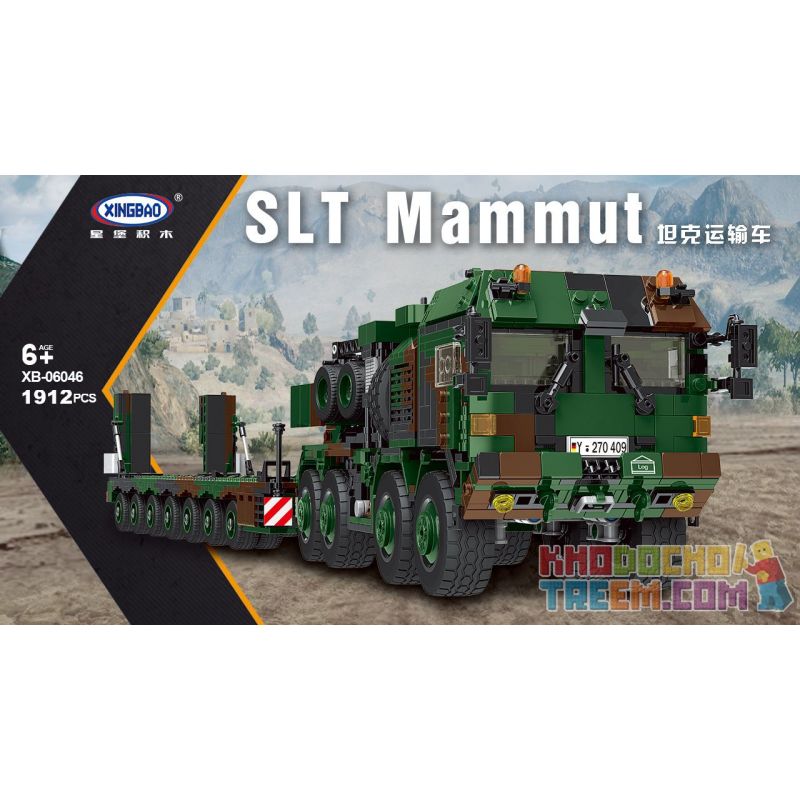 XINGBAO XB-06046 06046 XB06046 non  XE VẬN CHUYỂN TĂNG MAN HX-81 bộ đồ chơi xếp lắp ráp ghép mô hình Military Army SLT MAMMUT Quân Sự Bộ Đội 1912 khối XINGBAO XB-06046 06046 XB06046 non  XE VẬN CHUYỂN TĂNG MAN HX-81 bộ đồ chơi xếp lắp ráp ghép mô hình Military Army SLT MAMMUT Quân Sự Bộ Đội 1912 khối