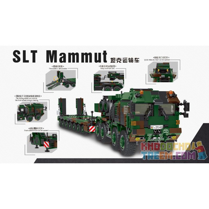 XINGBAO XB-06046 06046 XB06046 non  XE VẬN CHUYỂN TĂNG MAN HX-81 bộ đồ chơi xếp lắp ráp ghép mô hình Military Army SLT MAMMUT Quân Sự Bộ Đội 1912 khối XINGBAO XB-06046 06046 XB06046 non  XE VẬN CHUYỂN TĂNG MAN HX-81 bộ đồ chơi xếp lắp ráp ghép mô hình Military Army SLT MAMMUT Quân Sự Bộ Đội 1912 khối