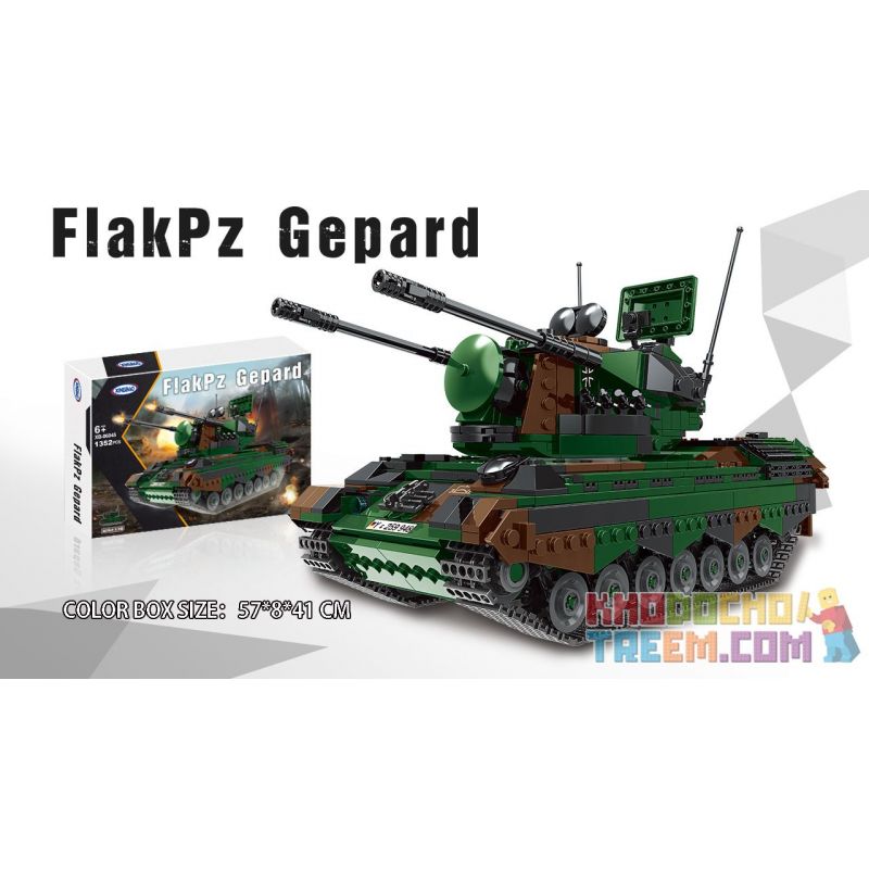 XINGBAO XB-06045 06045 XB06045 non  CHEETAH SÚNG TỰ KHÍ 1:30 tỷ lệ 1:30 bộ đồ chơi xếp lắp ráp ghép mô hình Military Army FLAKPZ GEPARD Quân Sự Bộ Đội 1352 khối