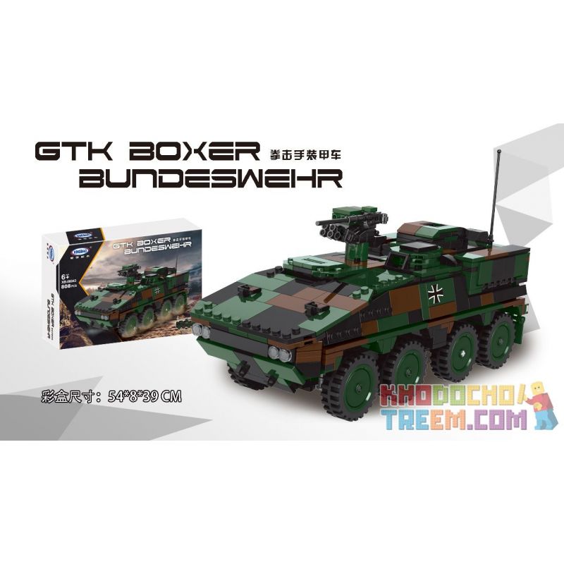 XINGBAO XB-06043 06043 XB06043 non Lego XE BỌC THÉP BOXER 1:30 tỷ lệ 1:30 bộ đồ chơi xếp lắp ráp ghép mô hình Military Army GTK BOXER BUNDESWEHR Quân Sự Bộ Đội 808 khối