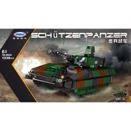 XINGBAO XB-06042 06042 XB06042 non  WEST ĐỨC WOLF BATTLE CAR 1:30 tỷ lệ 1:30 bộ đồ chơi xếp lắp ráp ghép mô hình Military Army SCHUTZENPANZER Quân Sự Bộ Đội 1238 khối