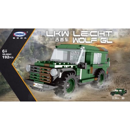 XINGBAO XB-06041 06041 XB06041 non  XE JEEP 1:30. tỷ lệ 1:30 bộ đồ chơi xếp lắp ráp ghép mô hình Military Army LKW LEICHT WOLF GL Quân Sự Bộ Đội 192 khối