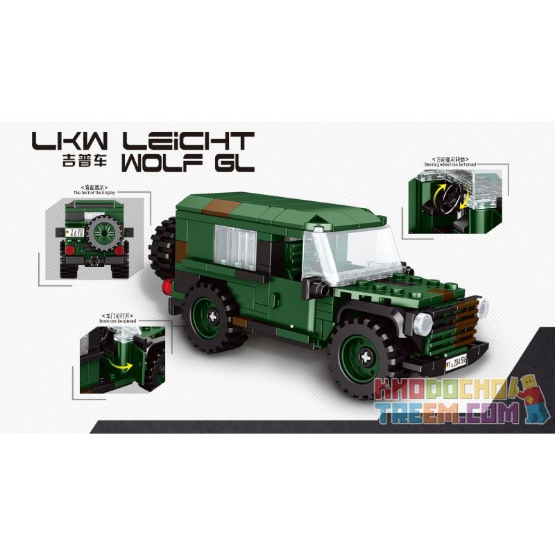 XINGBAO XB-06041 06041 XB06041 non  XE JEEP 1:30. tỷ lệ 1:30 bộ đồ chơi xếp lắp ráp ghép mô hình Military Army LKW LEICHT WOLF GL Quân Sự Bộ Đội 192 khối