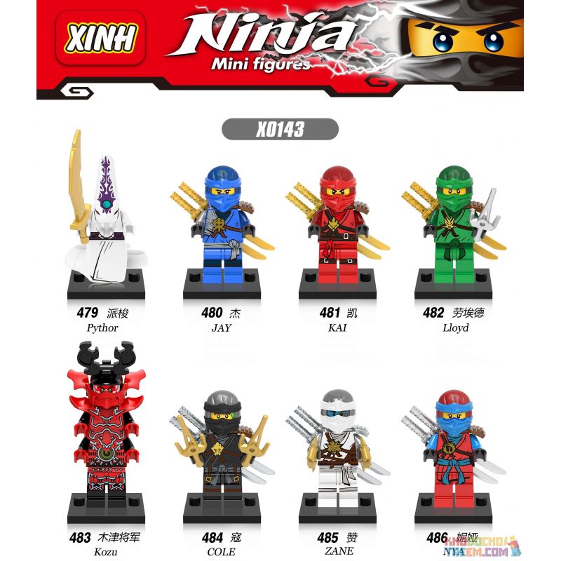 XINH X0143 0143 479 480 481 482 483 484 485 486 non Lego HÀNG TRĂM NGƯỜI 8 PHANTOM NINJA bộ đồ chơi xếp lắp ráp ghép mô hình The Lego Ninjago Movie NINJA GO Ninja Lốc Xoáy