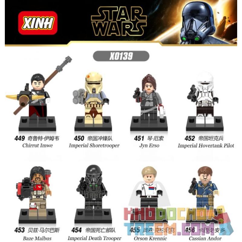 XINH 449 450 451 452 453 454 455 456 X0139 0139 non Lego HÀNG TRĂM NGƯỜI 8 TRỘM CẮP LỚN bộ đồ chơi xếp lắp ráp ghép mô hình Star Wars Chiến Tranh Giữa Các Vì Sao