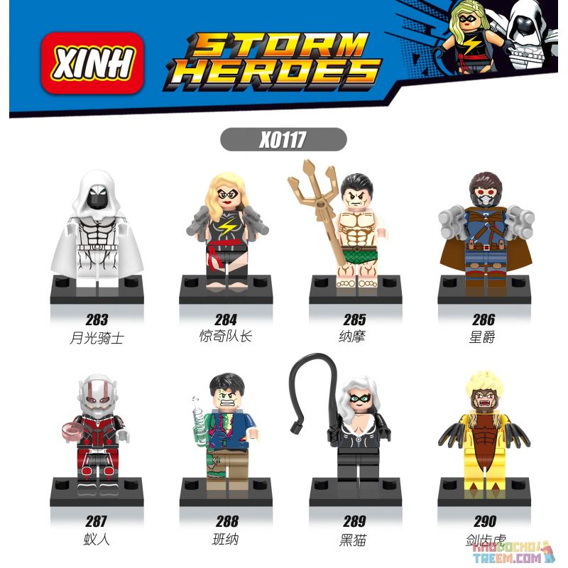 XINH 283 284 285 286 287 288 289 290 X0117 0117 non Lego HÀNG TRĂM NGƯỜI 8 SIÊU ANH HÙNG bộ đồ chơi xếp lắp ráp ghép mô hình Marvel Super Heroes STORM HEROES Siêu Anh Hùng Marvel