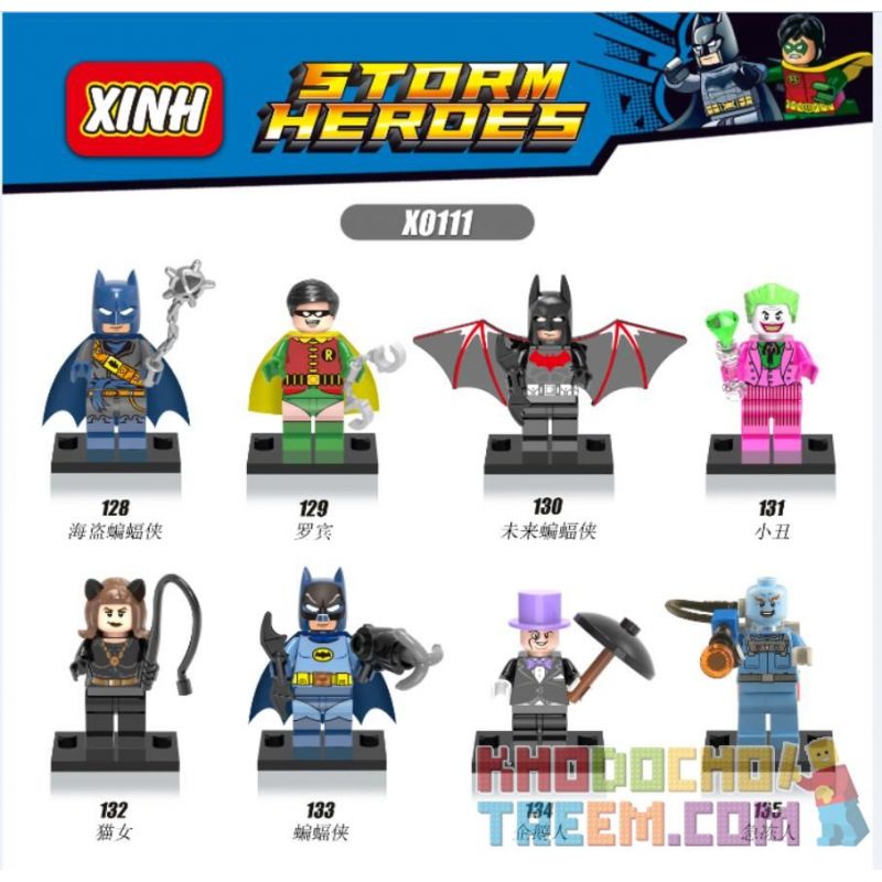 XINH X0111 0111 128 129 130 131 132 133 134 135 non Lego HÀNG TRĂM NGƯỜI 8 SIÊU ANH HÙNG bộ đồ chơi xếp lắp ráp ghép mô hình The Lego Batman Movie STORM HEROES Người Dơi Bảo Vệ Gotham