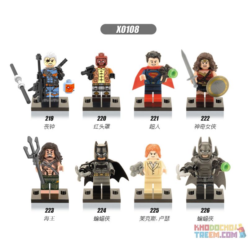 XINH X0108 0108 219 220 221 222 223 224 225 226 non Lego HÀNG TRĂM NGƯỜI 8 SIÊU ANH HÙNG bộ đồ chơi xếp lắp ráp ghép mô hình Dc Comics Super Heroes STORM HEROES Siêu Anh Hùng Dc