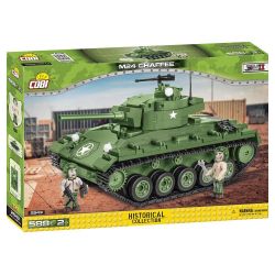 COBI CHARACTER BUILDING 2543 COBI-2543 COBI2543 non  M24 XIAFEI TANK. bộ đồ chơi xếp lắp ráp ghép mô hình Military Army M24 CHAFFEE Quân Sự Bộ Đội 588 khối