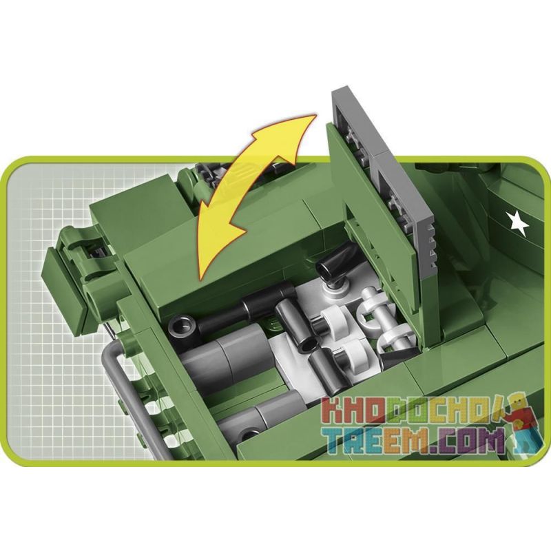 COBI CHARACTER BUILDING 2543 COBI-2543 COBI2543 non  M24 XIAFEI TANK. bộ đồ chơi xếp lắp ráp ghép mô hình Military Army M24 CHAFFEE Quân Sự Bộ Đội 588 khối