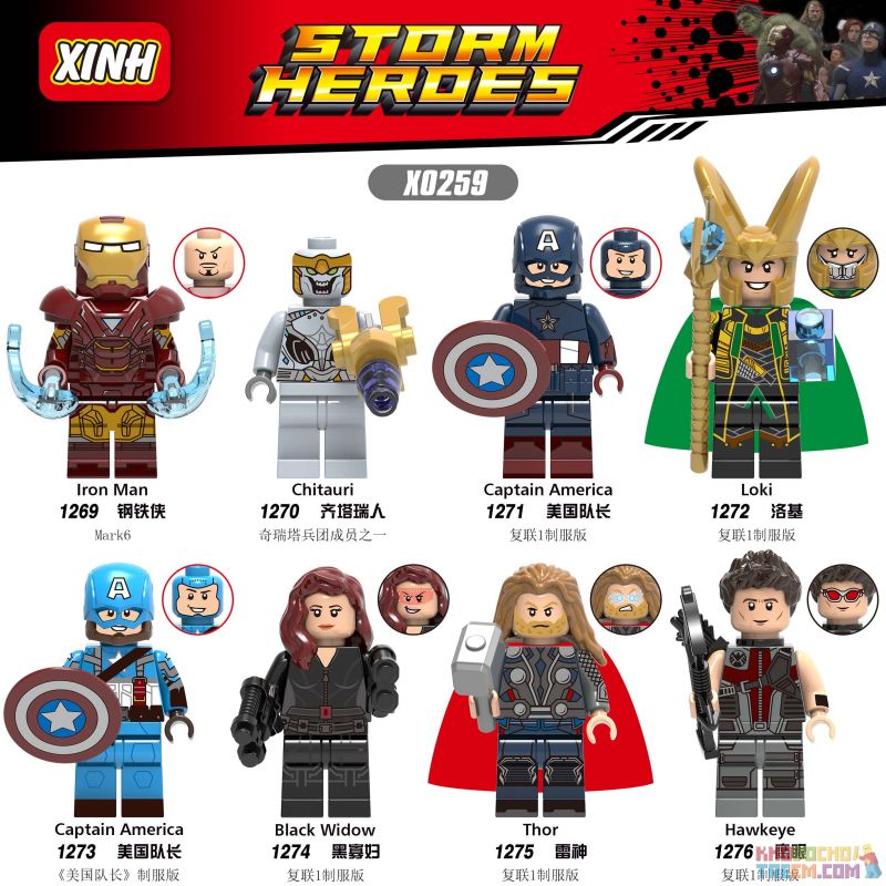 XINH X0259 0259 1269 1270 1271 1272 1273 1274 1275 1276 non Lego HÀNG TRĂM NGƯỜI 8 LIÊN MINH AVENGERS bộ đồ chơi xếp lắp ráp ghép mô hình Marvel Super Heroes STORM HEROES Siêu Anh Hùng Marvel