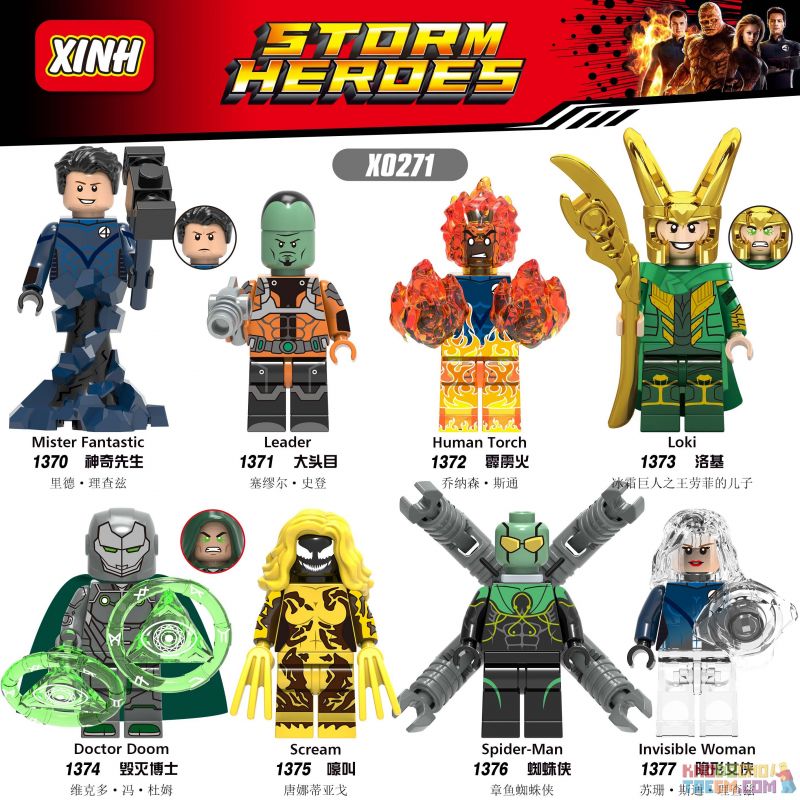 XINH 1370 1371 1372 1373 1374 1375 1376 1377 X0271 0271 non Lego HÀNG TRĂM NGƯỜI 8 SIÊU ANH HÙNG bộ đồ chơi xếp lắp ráp ghép mô hình Marvel Super Heroes STORM HEROES Siêu Anh Hùng Marvel