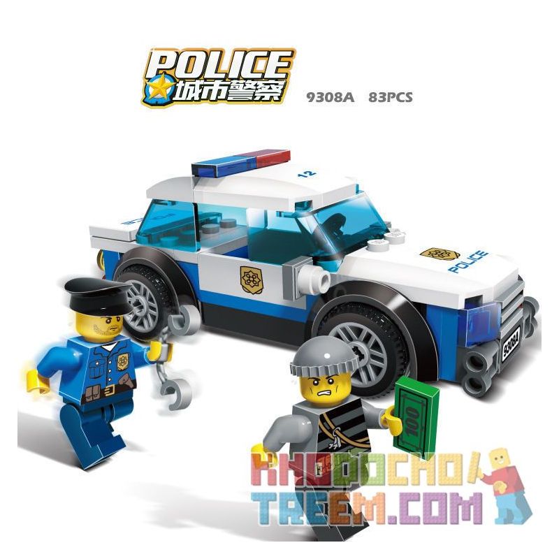 GUDI 9308A non Lego CẢNH SÁT XE THỂ THAO bộ đồ chơi xếp lắp ráp ghép mô hình City POLICE SPORT CAR Thành Phố 83 khối
