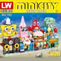 LW 709 non Lego CHẾ ĐỘ XEM PHỐ SPONGEBOB bộ đồ chơi xếp lắp ráp ghép mô hình Creator MINI CITY Sáng Tạo
