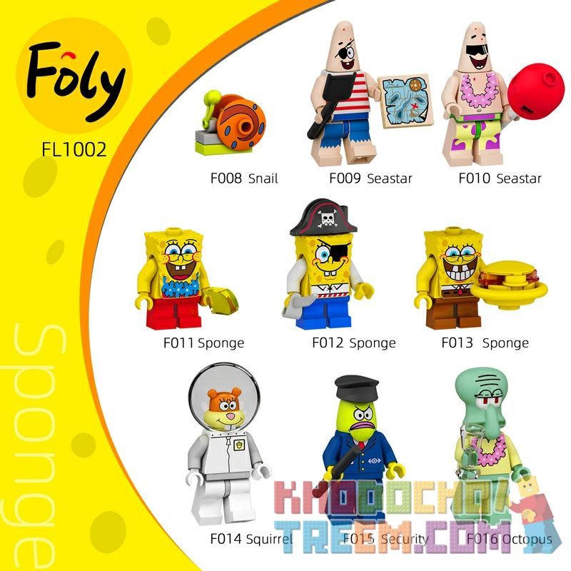 FOLY FL1002 1002 F008 F009 F010 F011 F012 F013 F014 F015 F016 non Lego SPONGE BABY. bộ đồ chơi xếp lắp ráp ghép mô hình Movie & Game SPONGE BOB SQUARE PANTS Phim Và Trò Chơi