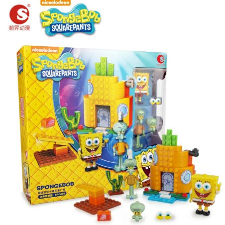 CHAOSHENG SP-S002 S002 SPS002 non  NHÀ DỨA MINI bộ đồ chơi xếp lắp ráp ghép mô hình Spongebob Squarepants SPONGE BOB SQUARE PANTS Chú Bọt Biển Tinh Nghịch