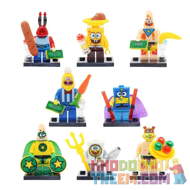 RZL 0004 R011 R012 R013 R014 R015 R016 R017 R018 non Lego SPONGE BABY. bộ đồ chơi xếp lắp ráp ghép mô hình Spongebob Squarepants RAINBOW FRIEND Chú Bọt Biển Tinh Nghịch