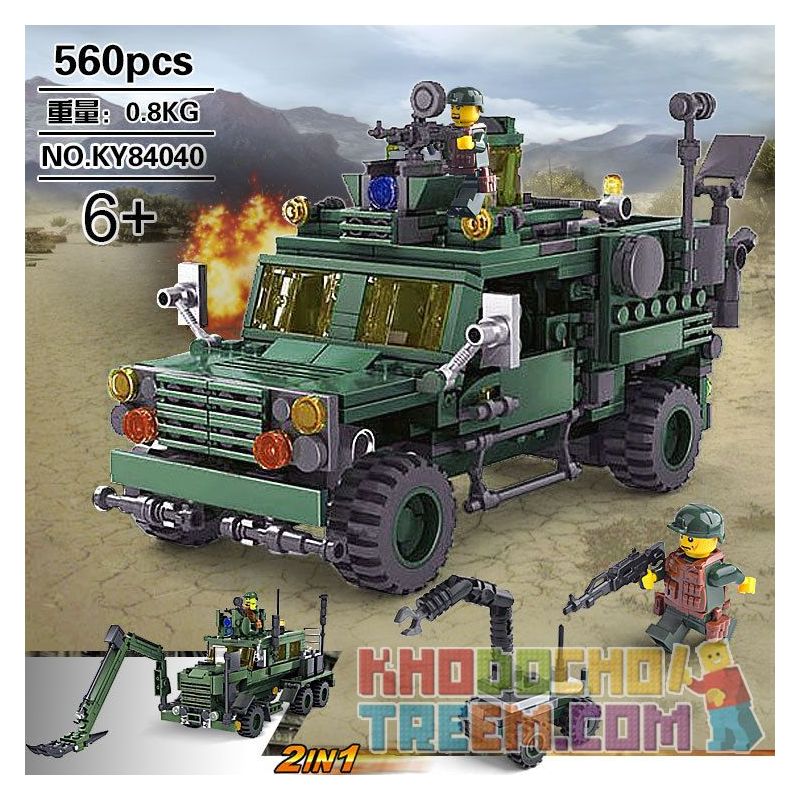 Kazi KY84040 84040 non Lego CON LĂN TRÂU LỚN CARIOT M-ATV bộ đồ chơi xếp lắp ráp ghép mô hình Field Army FIELD ARMY MISSILE LAUNCH VEHICLE Chiến Trường 560 khối