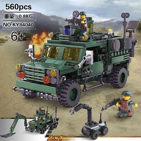 Kazi KY84040 84040 non  CON LĂN TRÂU LỚN CARIOT M-ATV bộ đồ chơi xếp lắp ráp ghép mô hình Field Army FIELD ARMY MISSILE LAUNCH VEHICLE Chiến Trường 560 khối