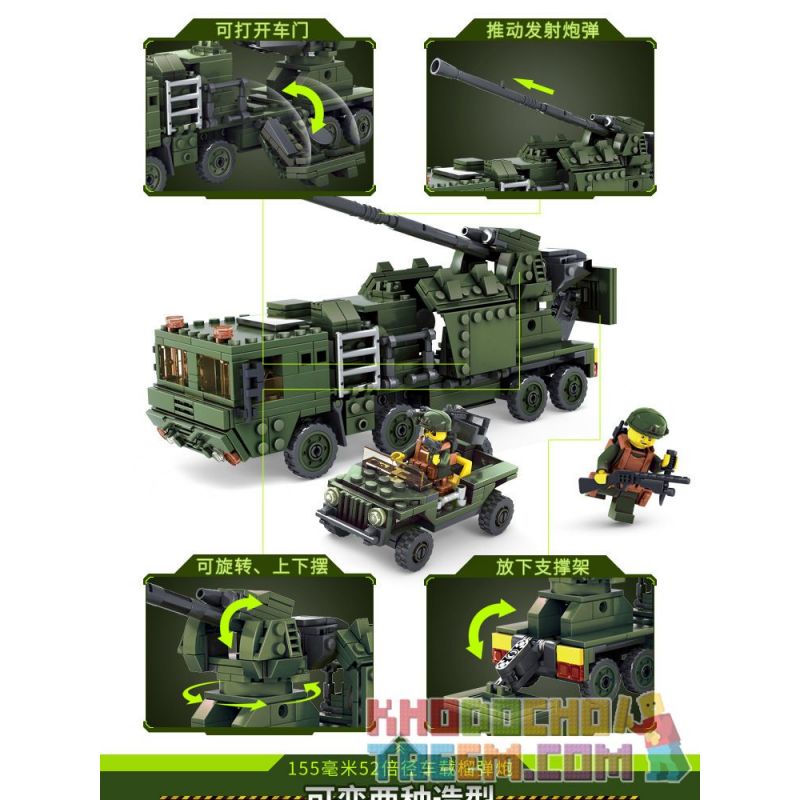 Kazi KY84039 84039 non Lego XE CÓ ĐƯỜNG KÍNH 155 MM 52 LẦN LỰU ĐẠN ...